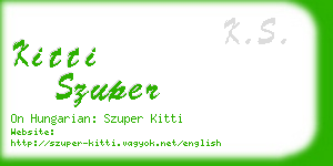 kitti szuper business card